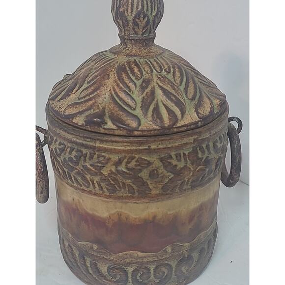Uttermost Famous Pottery Hand Crafted Vintage Canister Jar Pot With Lid Retired - Picture 6 of 16